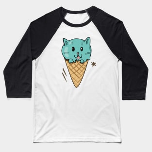 Ice cream cat Baseball T-Shirt